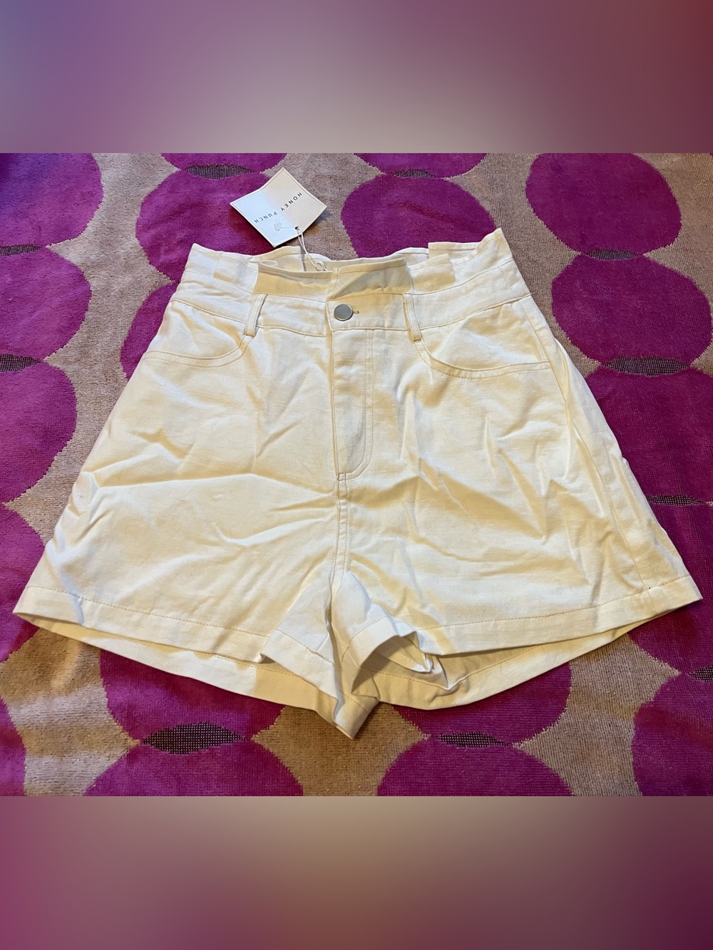 NWT Honey Punch Paperbag Ruffle Waist Shorts